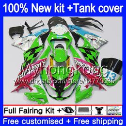 Cuerpo + Tanque Para KAWASAKI ZX636 ZX-6R 2009 2010 2011 2012 206MY.89 ZX 636 600CC 6 R ZX-636 ZX600 ZX 6R ZX6R 09 10 11 12 Carenados Verde Brillo