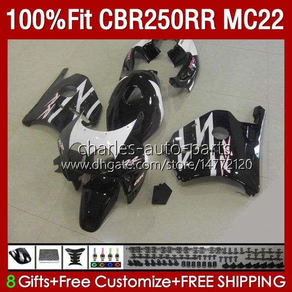 Injection Pour HONDA noir brillant CBR250 CBR 250RR 250 RR CC 90-99 131No.17 MC22 CBR250RR 90 91 92 93 94 95 96 97 98 99 250CC 1990 1991 1992 1995 1996 1997 1998 1999 Carénage