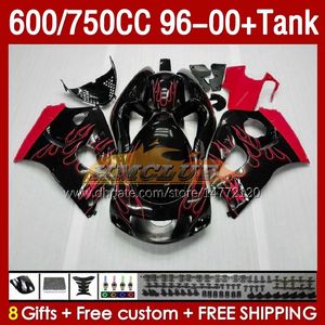 Stroomlijnkappen Tank Voor SUZUKI SRAD GSXR 600 750 CC 600CC 750CC 96-00 Body 156No.17 GSXR750 GSXR-600 GSXR600 96 97 98 99 00 GSX-R750 1996 1997 1998 1999 2000 Kuip rode vlammen