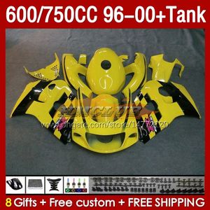 Tanque de carenados para SUZUKI SRAD GSXR 600 750 CC 600CC 750CC 96-00 Cuerpo 156No.54 GSXR750 GSXR-600 GSXR600 96 97 98 99 00 GSX-R750 1996 1997 1998 1999 2000 Carenado amarillo stock