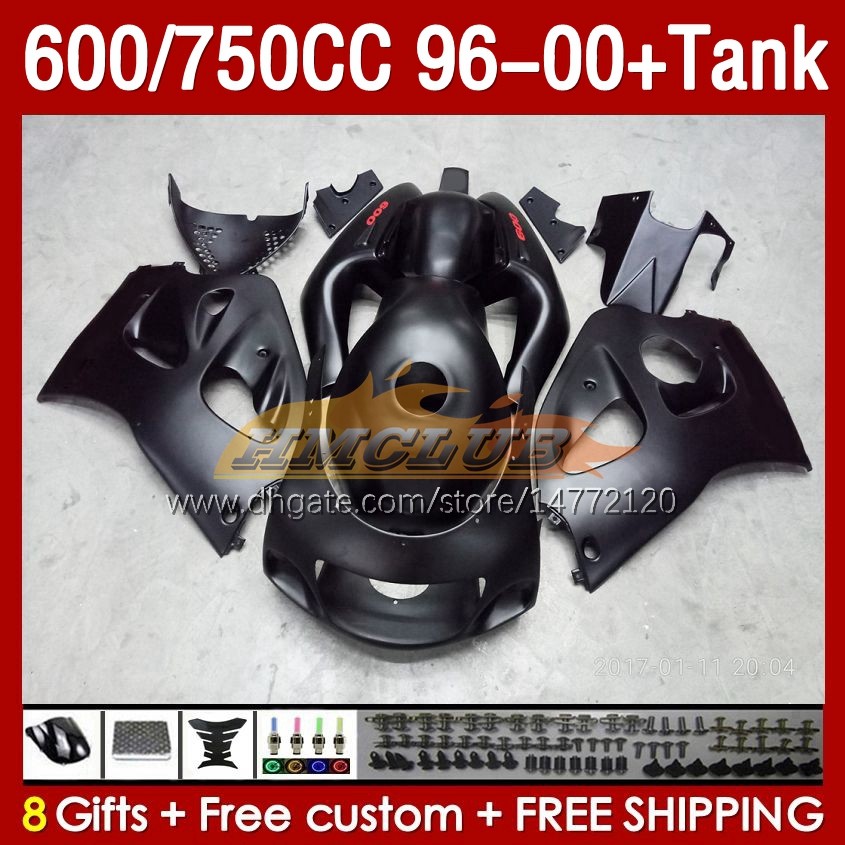 Fairings Black Flat Tank dla Suzuki Srad GSXR 600 750 CC 600CC 750CC 96-00 Body 156NO.57 GSXR750 GSXR-600 GSXR600 96 97 98 99 00 GSX-R750 1996 1997 1998 1999 2000 2000 Fairing