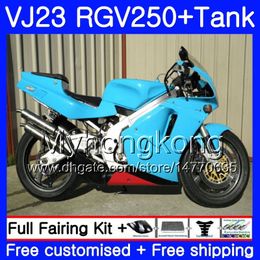 Corps + Réservoir Pour SUZUKI VJ23 RGV-250 1988 1994 1995 1996 1997 1998 Cyan noir chaud 309HM.34 RGV250 VJ21 VJ 22 RGV 250 88 94 95 96 97 98 Carénage