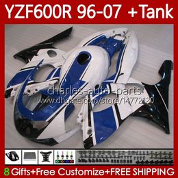 Body + tank voor Yamaha Thundercat YZF600R YZF 600R 600 R 96-07 Carrosserie 86 NO.69 YZF-600R 1996 1997 1998 1999 2000 2001 YZF600-R 96 02 03 04 05 06 07 Valerijen blauw wit