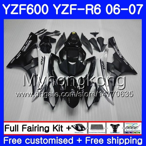 Corps + réservoir pour Yamaha YZF R 6 YZF 600 YZF-600 noir stock chaud YZFR6 06 07 Cadre 233HM.20 YZF-R6 06 07 YZF600 YZF R6 2006 2007 Kit de carénages