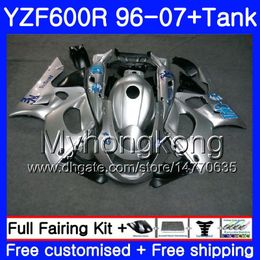 Lichaam + tank glanzend zilverachtig heet voor Yamaha Thundercat YZF600R 96 97 98 99 00 01 229HM.7 YZF-600R YZF 600R 1996 1997 1998 1999 2000 2001 Kuip