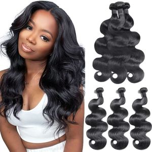 Body Wave 100% menselijke haarbundels voor vrouwen Braziliaans weven 4 bundels handelen gluueless weefhaar 30 inch Remy Hair Extension