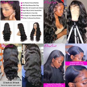 Body Wave 13x4/13x6 Lace Front Menselijk Haar Pruiken Preplucked Braziliaanse Hd 5x5 sluiting Pruik met Baby 360 Frontale 220622