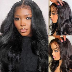 Body Wave 13x4/4x4 HD Lace Front Menselijk Haar Pruiken Met Krullend Baby Haar Remy natuurlijke Haarlijn Lijmloze Sluiting Pruiken