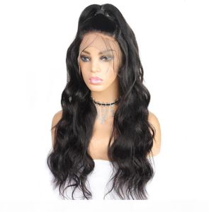 Perruque Lace Closure Wig Body Wave brésilienne Remy, cheveux naturels, couleur naturelle, 13x6, pre-plucked, 8942522