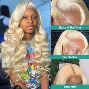 Body Wave 220% HD 613 Honey Blond 30 40 inch vol 13x4 13x6 voorpruiken menselijk haar gluueless kant frontale pruik voor vrouwen