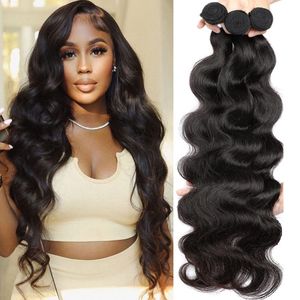 Body Wave 3 4PC Human Hair Bundles Raw Indian Remy Hair Double Weft Hair Extension 100g Pc,12A Grade Natural Color