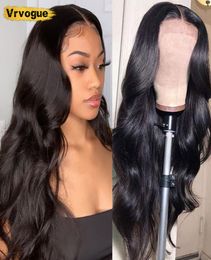 Perruque Lace Front Wig Body Wave brésilienne Remy, cheveux naturels, 30 pouces, 4x4, pre-plucked, avec Baby Hair, pour femmes noires5049810