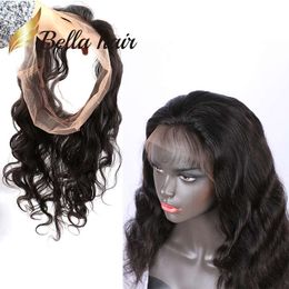 Body Wave 360 ​​Lace Band Frontals Hair Achter kant Frontale sluiting met natuurlijke haarlijn Babyhair Juliechina Bella