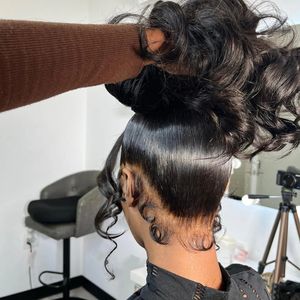 Body Wave 360 Lace Wig Hair Human Pré-cueillette transparente Transparent 13x4 Perruque frontale Brésilien Perruques pour femmes noires Bling Hair 240408
