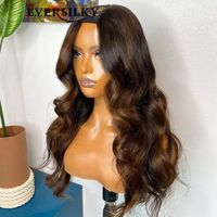 Machine ombre brun noire brun noire fait des perruques pour les femmes pour les femmes, les perruques de cheveux humains brésiliens brésiliens avec du combar