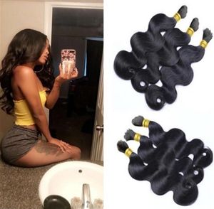 Body Wave Breck Chers for Braiding 9A non traité brésilien péruvien indien malaisien corps vague humaine Black Natural Black243K2083638