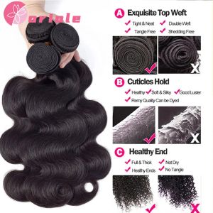 Body Wave Bundels Human Hair 12a Braziliaans Natuurlijk haar Weven 1 3 4 Bundels Deal maagd haar 30 32 inch rauwe haaruitbreidingen