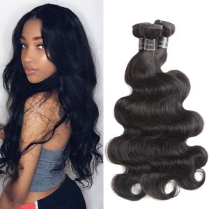 Paquetes de onda del cuerpo Cabello humano Paquetes de onda natural brasileña 1/3/4 PCS Extensiones de cabello de onda del cuerpo 8-28 pulgadas al por mayor