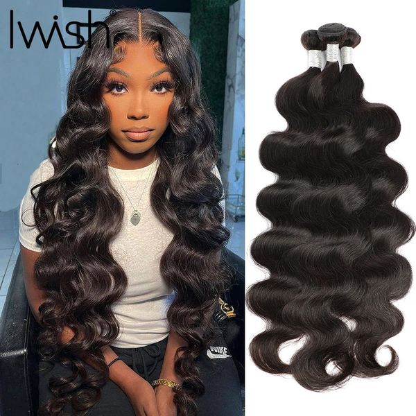 Body Wave Bundles Human Hair for Women Weave Natural Black 12a I 134 Piece 240402