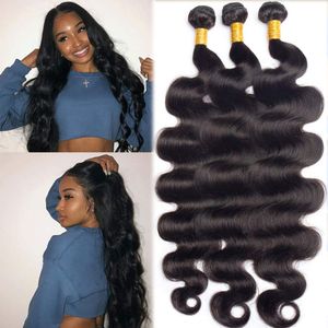 Lichaamsgolf bundels menselijk haar weven bundels Braziliaanse weefseluitbreidingen 1/3/4 pc's remy Human Hair Body Wave Extensions 10-40 inch