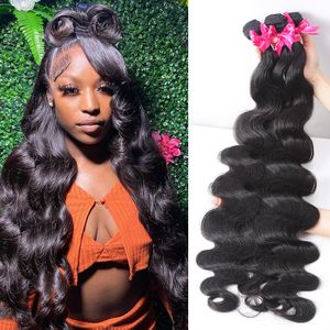 Body Wave Bundels Remy Hair 1 3 4 Bundels Weef Peruaans haar 28 30 34 40 inch Bundels Virgin Hair Natural Color Hair Bundels