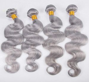 Paquetes de ondas corporales, cabello virgen plateado y gris, tejido de cabello gris, trama de cabello virgen humano 100 para mujeres negras, 3835177