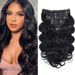 Body Wave Clip-in Hair Real Human ins 100% Braziliaanse Maagd 240110