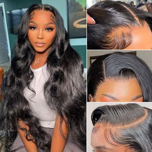 Body Wave Front Wig Braziliaanse maagdelijk Human Hair 4x4 5x5 6x6 7x7 13x4 13x6 360 Volledige kanten pruiken voor vrouwen natuurlijke kleur