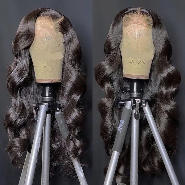Perruque Lace Frontal Wig Body Wave brésilienne naturelle, cheveux naturels, pre-plucked, Transparent HD, 13x4, 13x6, pour femmes noires