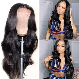 Body Wave Human Hoil Hd Wigs 5x5 13x4 13x6 Swiss Lace Bleach Knots pré-cueilli les cheveux naturels pour les femmes noires Ligne