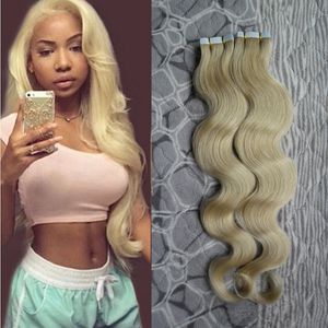 Body Wave Indian Remy Tape in Menselijk Haar 40 stks Tape in Remy Hair Extensions Naadloze Tape op Menselijk Hair Extensions 100g