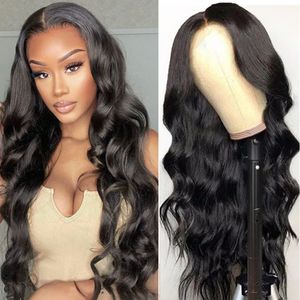 Body Wave Lace voorkant menselijk haarpruiken 220%dichtheid 13x4 HD transparante kant frontale pruik vooraf geplukte 4x4 Braziliaanse body wave sluiting pruik