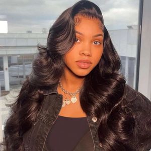 Perruque Lace Front Wig Body Wave brésilienne naturelle, cheveux humains, fermeture 4x4 5x5, 13x4 Hd, pour femmes, 240229