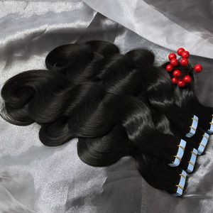 Cinta de ondas corporales en extensiones de cabello Cabello humano Sin procesar Brasileño Malasia Indio Cabello virgen Color natural