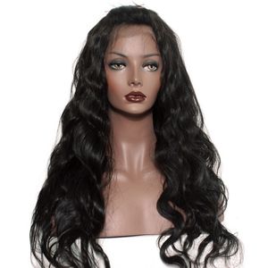 Perruque de vague de corps 8a Grade brésilien Full Lace Wigs Perruque de cheveux humains vierges non transformés avec des cheveux pour bébé pour femme noire