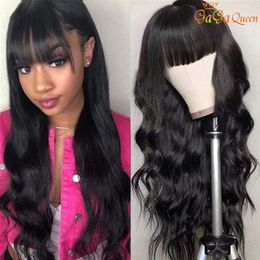 Body Wave Pruiken met Bang Volledige Machine Made Pruik Body Wave Pruiken Peruaanse Body Wave Menselijk Haar Pruiken met Pony