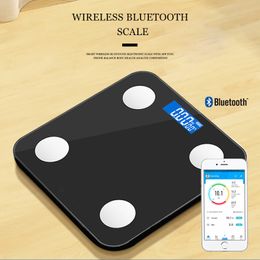 Básculas de peso corporal Báscula de baño Bluetooth piso electrónico con equilibrio de precisión compatible con inalámbrico analizador de salud BMI 230821