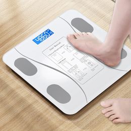 Lichaamsweegschalen Bluetooth Smart Body Scale Badkamerweegschalen BMI-lichaamsweegschaal LED digitale elektronische weegschaal Lichaamssamenstellingsanalysator 231007