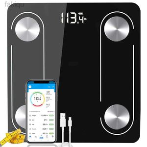 Lichaamsgewicht schalen digitale gewichtsschaal voor lichaamsvet badkamer bluetooth slimme schalen draadloze bmi elektronische weegmachine USB oplaadbaar 240419