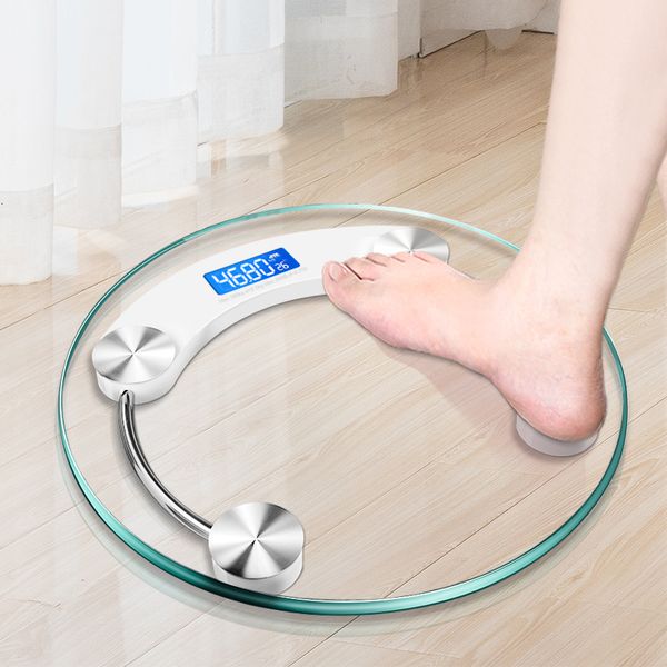 Básculas de peso corporal Pantalla LCD Visión nocturna Vidrio templado Electroni Digital Baño Gimnasio Balanza de pesaje inteligente 280X280 mm 180 kg 221121