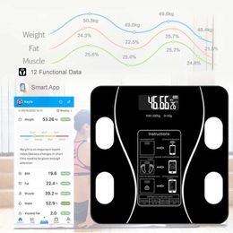 Escalas de peso corporal Smart Body Fat BMI Escala de fitness del cuerpo Fitness Analyzer Bluetooth Electronic Weight Smartphone App Escala digital G240529