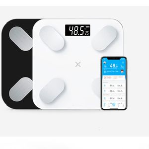 Balances de poids corporel Chargement USB Bluetooth Graisse au sol Balance de salle de bain Balance électronique numérique intelligente pour 230821