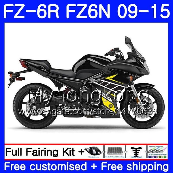 Corps Jaune blk chaud Pour YAMAHA FZ6N FZ-6R 2009 2010 2011 2012 2013 2014 2015 239HM.25 FZ 6R FZ6 R FZ 6N FZ6R 09 10 11 12 13 14 15 Carénages