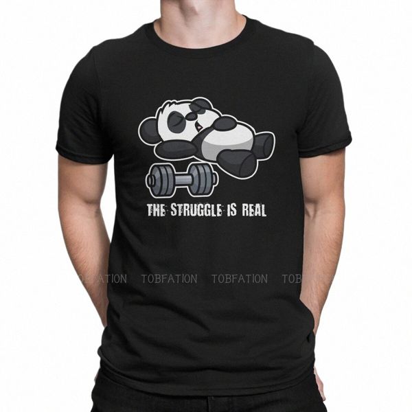 Bodybuilding Pum GYM Muscle Training Crossfit T-shirts originaux The Strle Is Real Fitn Panda Homme T-shirt Vêtements 6XL L1a3 #