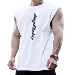 Bodybuilding Sports Tops Tops Men Gyms Fitness Workout Sans mangeoires Mâle Male Summer Loose Saidir Running Men Vest 220426