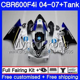 BODYS VOOR HONDA CBR600 FS CBR 600F4I 2004 2005 2006 2007 281HM.39 CBR600 F4I CBR 600 F4I CBR600F4I 04 05 06 07 Kuiken Konica Blue Hot Kit