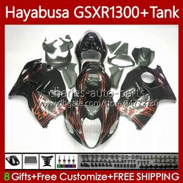 Corps Pour SUZUKI GSX-R1300 Hayabusa GSXR-1300 GSXR 1300 CC 96-07 Rouge noir 74No.206 1300CC GSXR1300 96 1996 1997 1998 1999 2000 2001 GSX R1300 02 03 04 05 06 07 Carénage