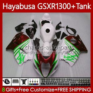 Corps Pour SUZUKI GSX-R1300 Hayabusa GSXR-1300 GSXR 1300 CC 96-07 74No.200 1300CC GSXR1300 Vert rouge 96 1996 1997 1998 1999 2000 2001 GSX R1300 02 03 04 05 06 07 Carénage