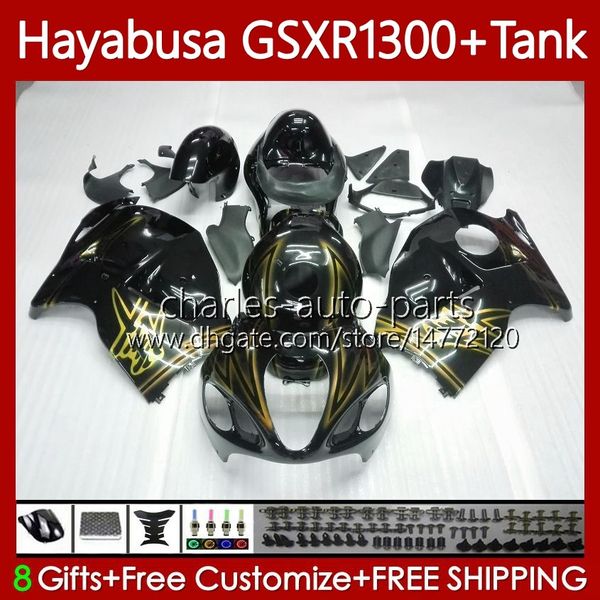 Cuerpos para SUZUKI GSX-R1300 Hayabusa GSXR-1300 GSXR 1300 CC 96-07 74No.209 1300CC GSXR1300 Negro dorado 96 1996 1997 1998 1999 2000 2001 GSX R1300 02 03 04 05 06 07 carenado