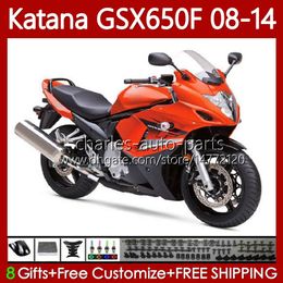 Cuerpos para SUZUKI KATANA GSXF 650 GSX-650F GSX 650F Carrocería 120No.22 GSXF650 GSX650F 08 09 10 11 12 13 14 GSXF-650 2008 2009 2010 2011 2012 2013 2014 Carenado Naranja negro